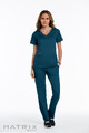 Contrast-Double-V-Neck-Top-Maevn-Caribbean-Blue-Full-Body.jpg