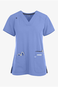 Koi Next Gen Hustle And Heart Scrub Top Ceil Blue