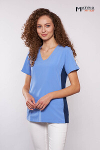 Maevn Matrix Impulse Womens V-Neck Top Ceil Blue