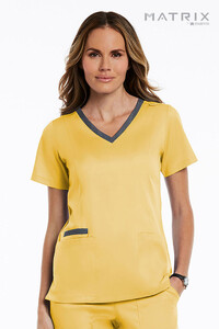 Contrast Double V-Neck Top Maevn Sunshine