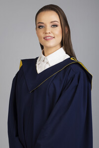 Graduation V-Stole with lining navy-yellow
