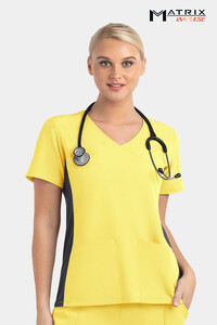 Maevn Matrix Impulse Womens V-Neck Top Yellow