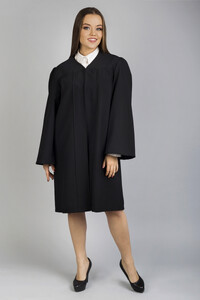 Narrow Sleeves Master Gown  black short