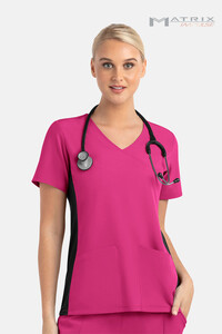 Maevn Matrix Impulse Womens V-Neck Top Hot Pink