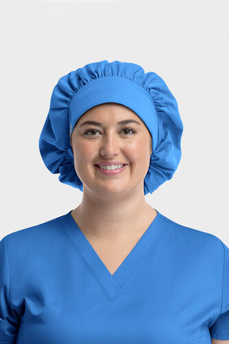 Maevn Scrub Cap Ladies Bouffant Scrub Hat Blue