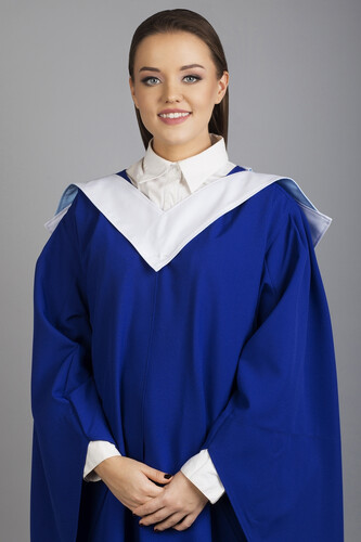 Graduation V-Stole with lining white-sky-blue