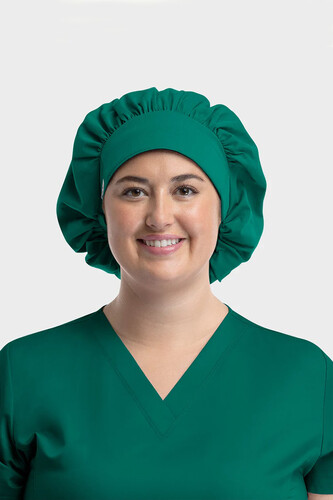 Maevn Scrub Cap Ladies Bouffant Scrub Hat Dark Green