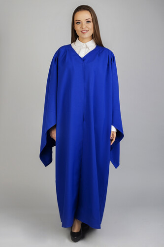Wide Bell Sleeves Master Gown royal blue fastening